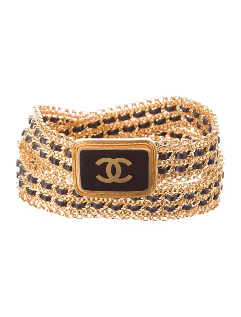 chanel belt the real real|Chanel chain belt.